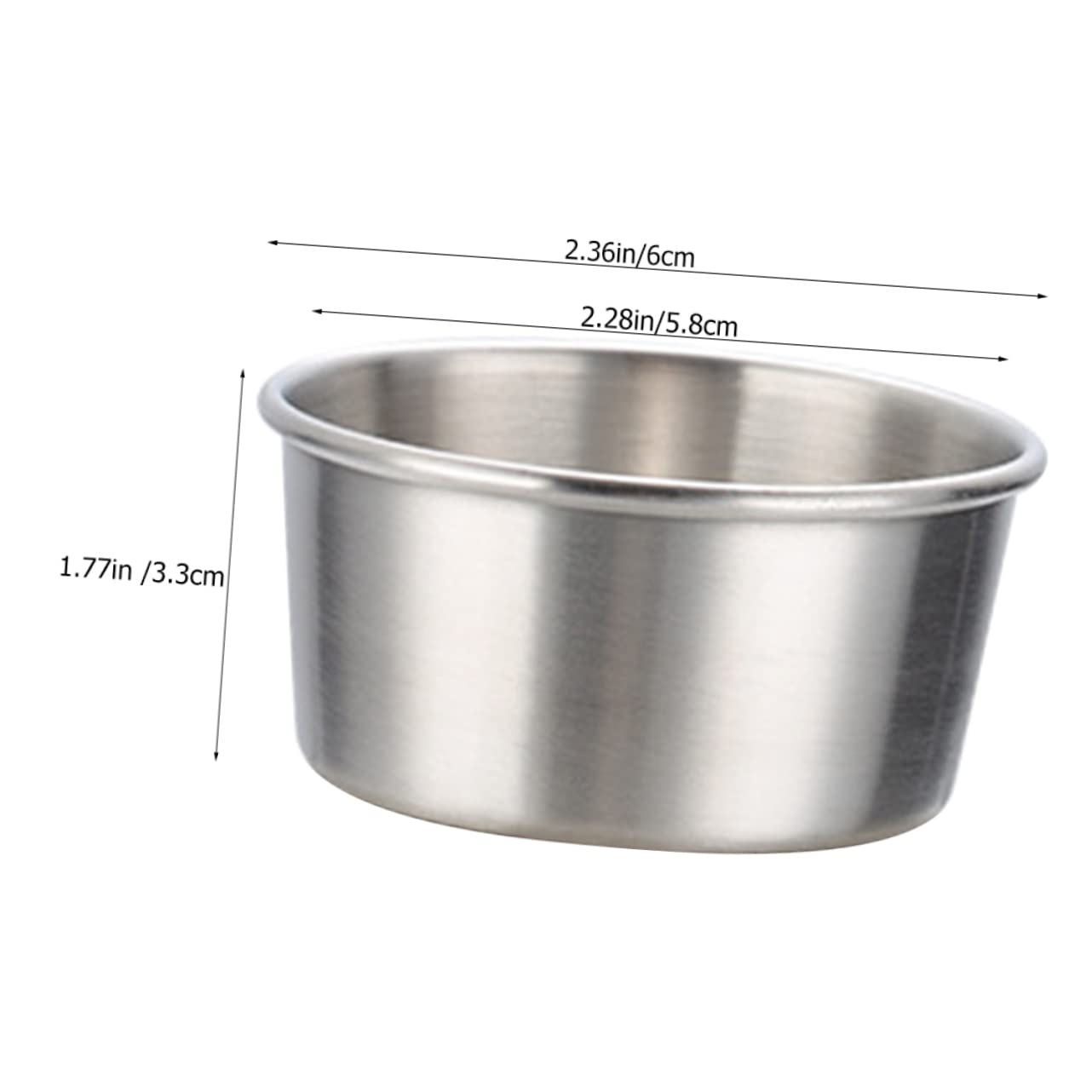 OFFSCH 4pcs Stainless Steel Sauce Cups Dipping Holders for Condiments Dishwasher Safe Non- Design for Restaurants and Home Use Capacity