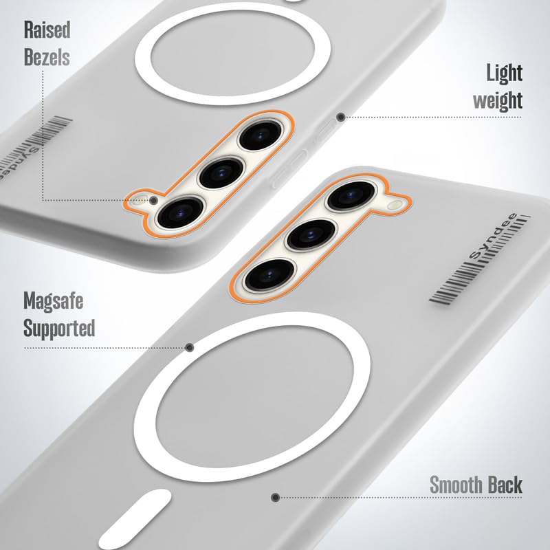 Image of Mr. Case Back Cover for Samsung S23 5G Sleek Frosted Translucent Back with Wireless Charging Support | Anti-Scratch Shockproof Phone Case - White