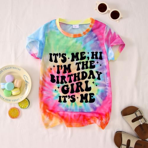 Image of GLIGLITTR Its Me Hi Im The Birthday Girl Shirt Kids Letter Print Birthday Party T-Shirt Outfit for Girls Gift Top 5-10 Years