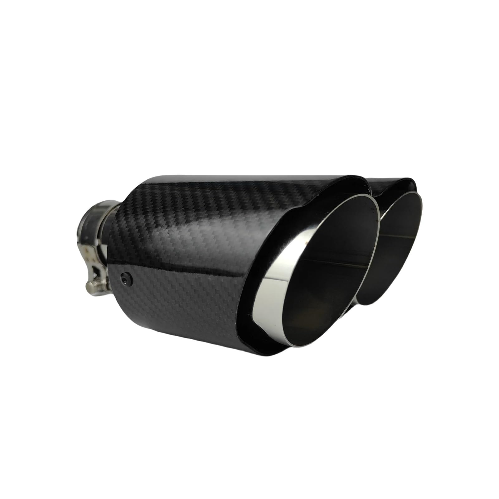 Car Silencer 1 szt. Uniwersalny samochód z włókna węglowego błyszcząca końcówka tłumika polerowanie kształt Y podwójne wyjście rura wydechowa tłumiki dekoracja(63.5mm-89mm-Left)
