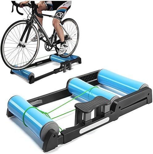 Faltbarer Fahrradtrainer – Fahrradrollen, faltbares Fahrrad-Trainings-Halterung, Trainer, Widerstandstraining, Fitnessgerät, MTB, Rennrad, Roller, Fahrrad-Übungsstation Faltbarer Fahrradtrainer – Fahrradrollen, faltbares Fahrrad-Trainings-Halterung, Trainer, Widerstandstraining, Fitnessgerät, MTB, Rennrad, Roller, Fahrrad-Übungsstation