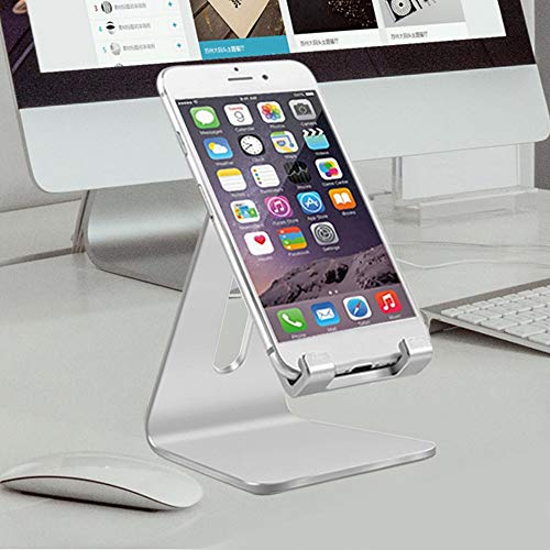 Suporte de telefone inteligente portátil de alumínio sólido para mesa Unitedheart prata para mesa de