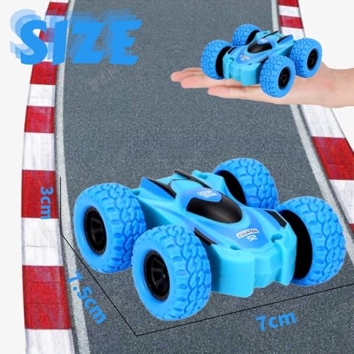 Yeefunjoy Monster Truck Spielzeugauto, 360 Grad Rotierende Trägheit Fahrzeug Spielzeugautos, Spielzeug Geschenk für Kinder Jungen Mädchen ab 3 4 5 6 7 8 9 10 Jahren (Blau)