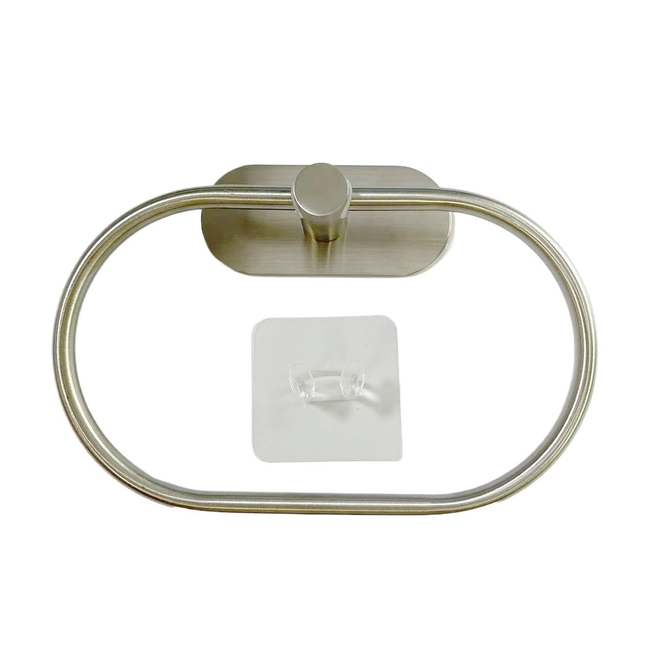 Towel Holder 1/3PCS Bathroom Towel Rack,Hooks,Adhesive Holders,Stainless Steel Ring,Bath,Wall-mounted(1PC Sliver)