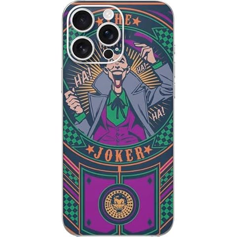 Skinit Decal Phone Skin Compatible with iPhone 16 Pro Max - Officially Licensed DC Comics The Joker Casino Chip Design Cover