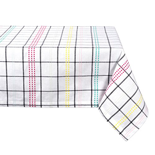 Flash Sale Buy 1 get 1 DII Springtime Tabletop Collection, Color Pop Plaid, Tablecloth, 52x52