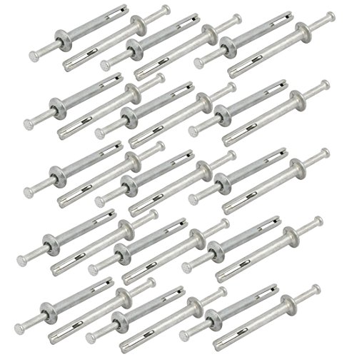 Aexit 6mm Punch Fastener Dia 50mm Depth Zinc Alloy Drive Anchor Silver Tone 30pcs Model:17as204qo40