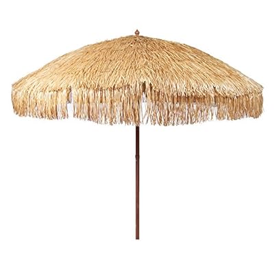 Bayside21 Hula Thatched Tiki Umbrella Natural Color 6' 8' & 9' Options (8ft, Natural) 51SGBT8uNKL. SS400