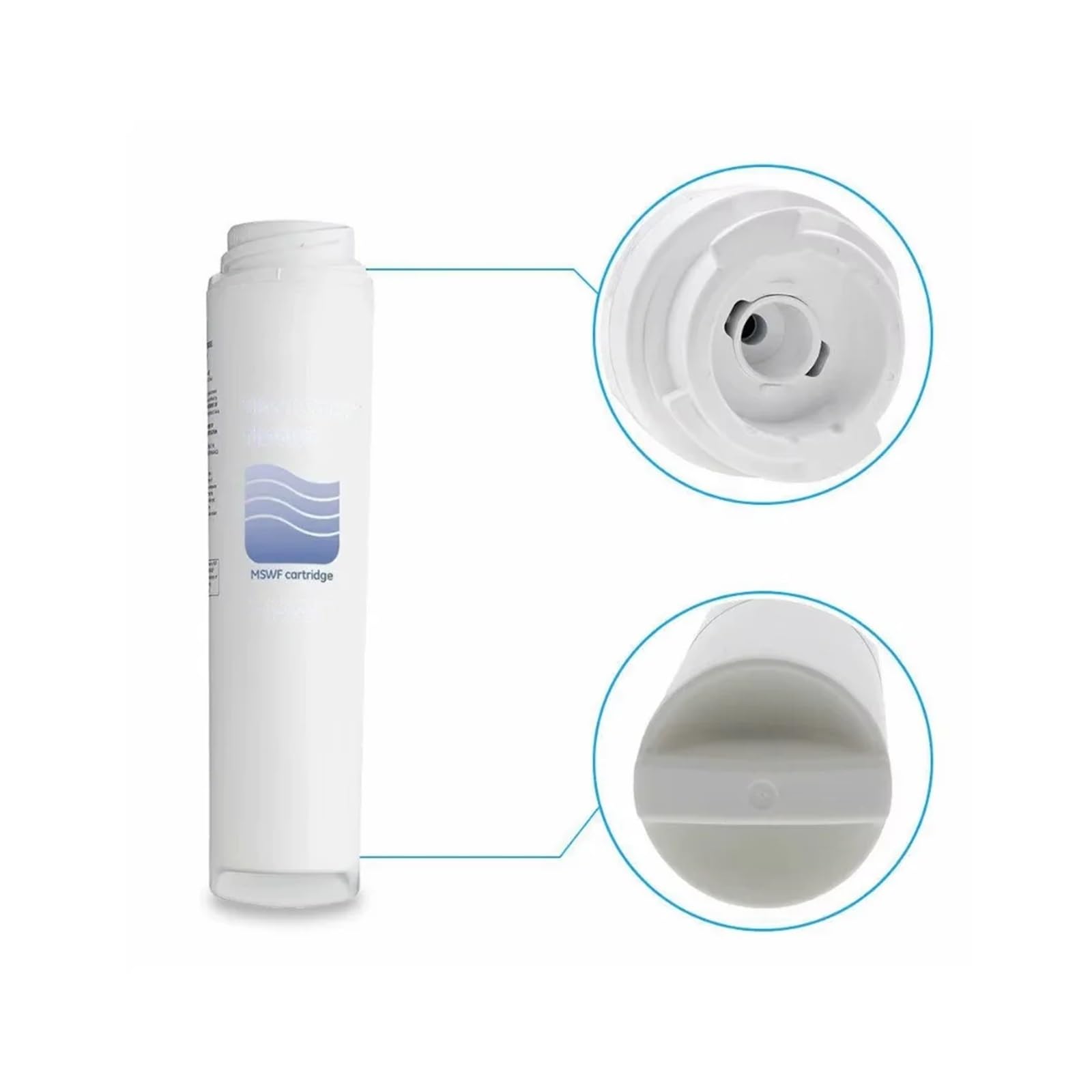 Filtro dell'Acqua for Frigorifero di Ricambio, Compatibile con GE WR02X12345 WR02X12801 RWF1062 MSWFD WR02X12801 101821-B 238C2334P003 AP3997949(5Pcs)