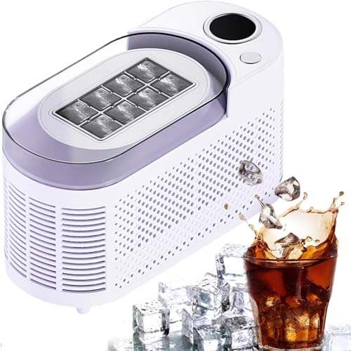 MinimáQuina Para Fabricar Hielo De 120W Para Encimera: 8 Cubos En 10 Minutos, MáQuina De Hielo PortáTil Autolimpiable Con Capacidad De 0,5L, Para Camping, Viajes Por Carretera,Purple