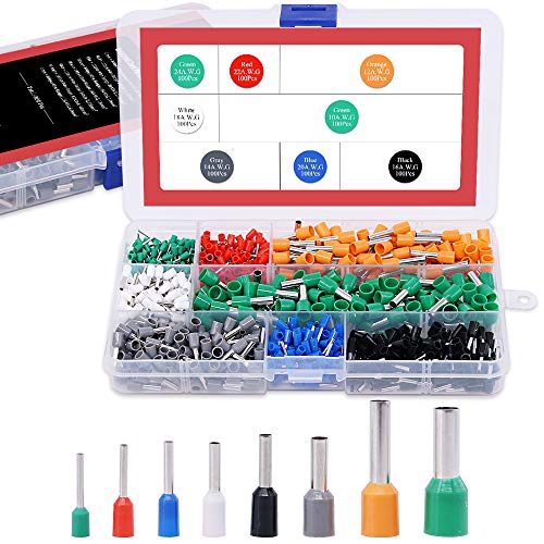 Hilitchi 800pcs 10-24 A.W.G Wire Copper Crimp Connector Insulated Cord Pin End Terminal Kit