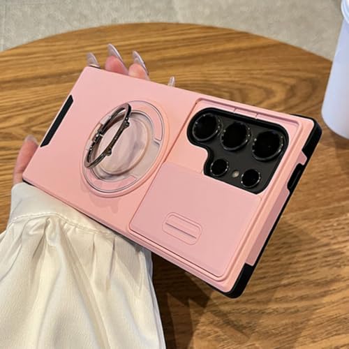 Coque magnétique Samsung S22 Ultra rose pour éviter les rayures sur l'appareil photo