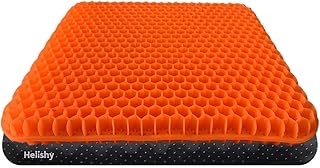Egg Seat Gel Support Cushion, Double Thick Gel Seat Cushion with Non-Slip Cover, Breathable Honeycomb Chair Pads Absorbs P...