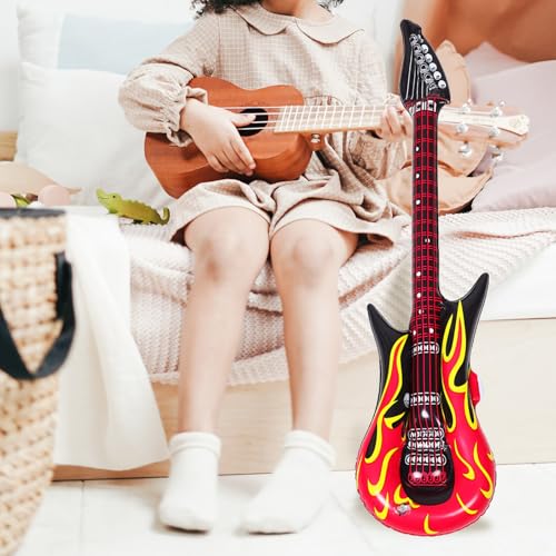 Guitarras inflables de PVC para niños con 6 unidades reutilizables para fiestas 4