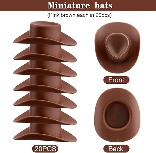 Miniatura 5 de CALIDAKA 40 piezas de plástico mini vaquero occidental sombrero de vaquera en miniatura lindo sombrero para tazas divertidas botas vaqueras tazas