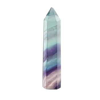 天然石Gemstone Colorful Natural Fluorite Crystal Stone Hexagonal Striped
