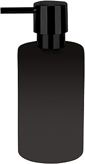 Spirella Seifenspender Tube | mit Edelstahlpumpe | Flüssigseifen-Spender | Porzellan | 300ml | Langliebig und Robust | matt schwarz, Keramik, Noir Mat