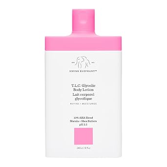 Drunk Elephant T.L.C. Glycolic Body Lotion - 240 ml/8 fl oz - Lightweight 10% Exfoliating AHA Lotion - Clean Clinical Skincare - Cruelty-Free - Free of Essential Oils, Silicones, and Fragrance