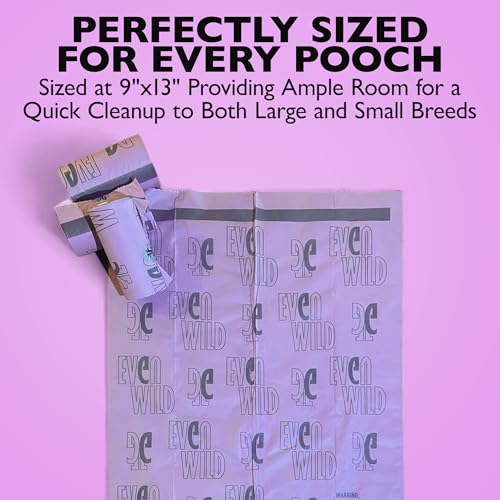 Image of Purple Poop Bags, 18 Rolls: Dog Waste Bags, 9 inchx13 inch, Unscented, Leak-Proof, Cornstarch Blend