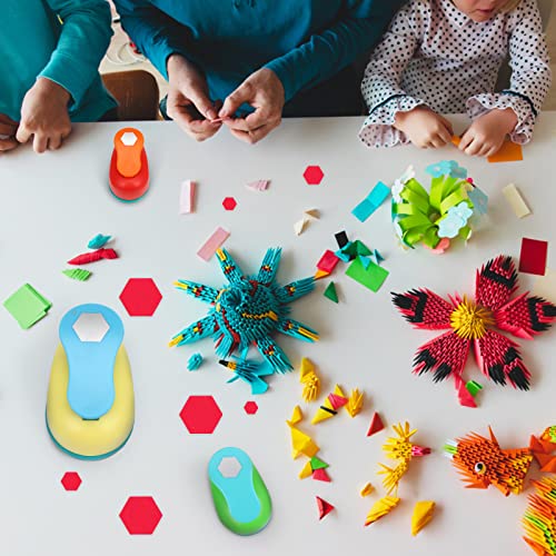 Tech-P 3 Pcs Large Size 3" 1.5" 1" Hexagon Pattern Hand Press Paper Craft Punch,Card Scrapbooking Engraving Kid Cut Diy Handmade Hole Puncher,Paper Craft Punch (Hexagon) #TOP6