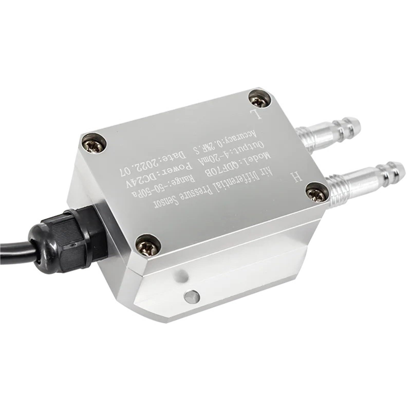 Transmisor de presión diferencial LCD digital 4-20 mA, transductor -30-30 kPa, sensor gas Alta precisión(0-300Pa)