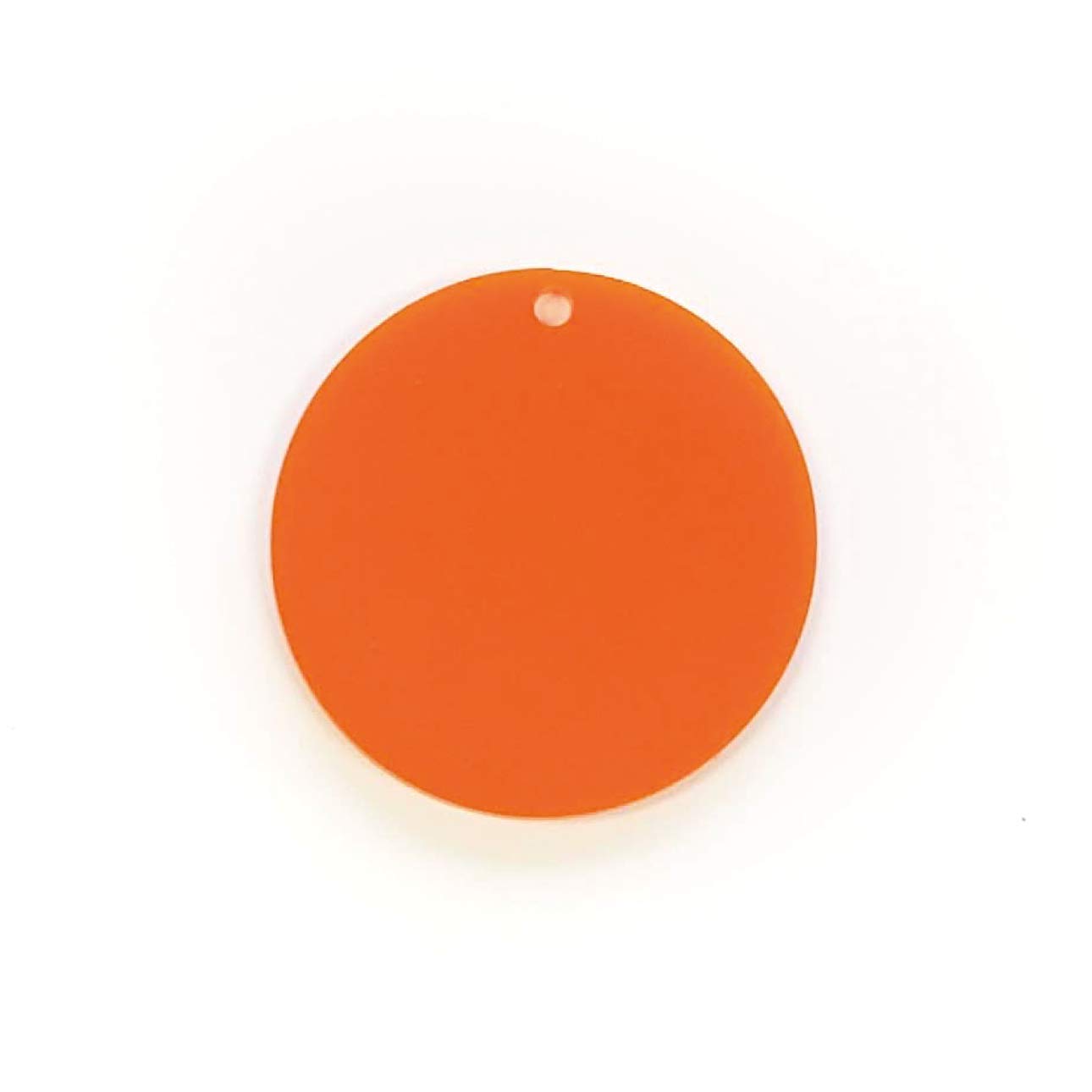Set of 25 Units - Acrylic Disc - for Keychains or Jewelry 1/8" Thick Circle Blank Craft Plastic- Round Shape- with Polished Edges - Optional Key Ring (Orange solid, 1 inch)