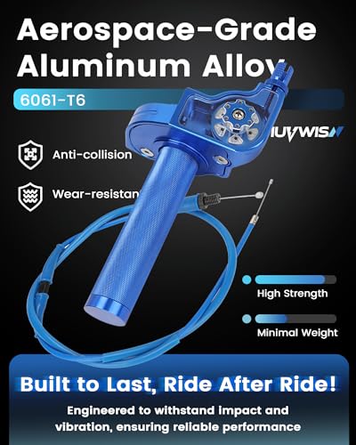 Image of Mini Bike Throttle Kit 7 /8 inch 22mm MiniBike Throttle Assembly + Throttle Cable CNC Quick Twist Universal for Dirt Pit Bike Motorcycle CT200U CT200U-EX BT200X CRF KLX SSR 50 110 125 250 Blue