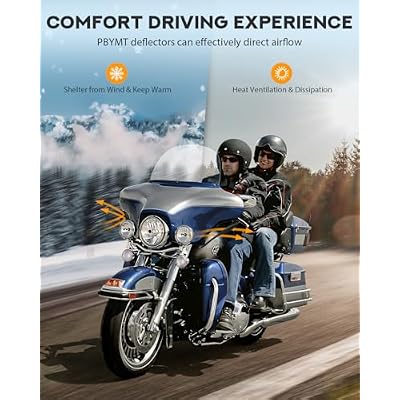PBYMT Fairing Air Deflectors Side Wings Windshield Adjustable Wind Deflectors Compatible for 2008-2013 Harley Electra Glide Street Glide Trike