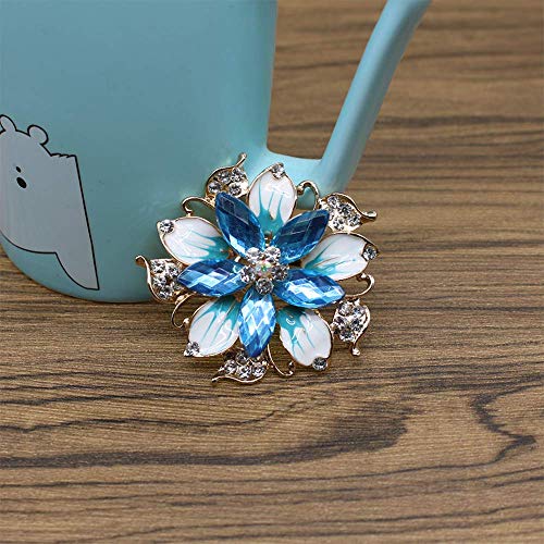 Image of Crystal Pearl Flower Brooches Pins Fashion Beautiful Created Rhinestone Floral Brooch Good Idea for Party Dance Wedding Banquet for Elegant Women Girl