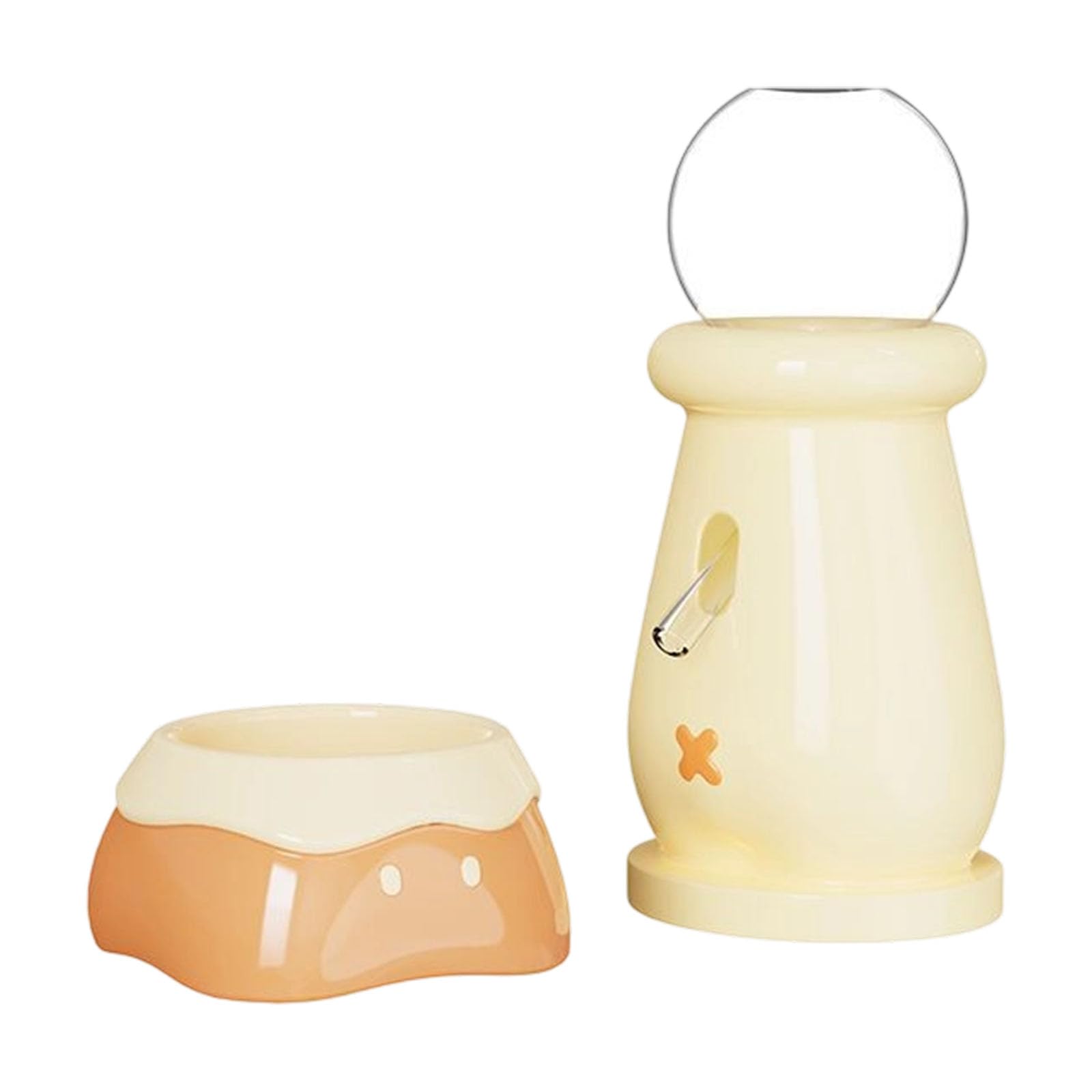 Futternapf aus Keramik mit Wasserspender für Nagetiere, Haustier, Hamster, Rennmäuse, Alltagsbedarf, kleiner Futternapf