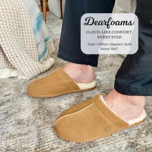 Image of Dearfoams Men's Bradford Genuine Suede House Shoe Scuff Slipper