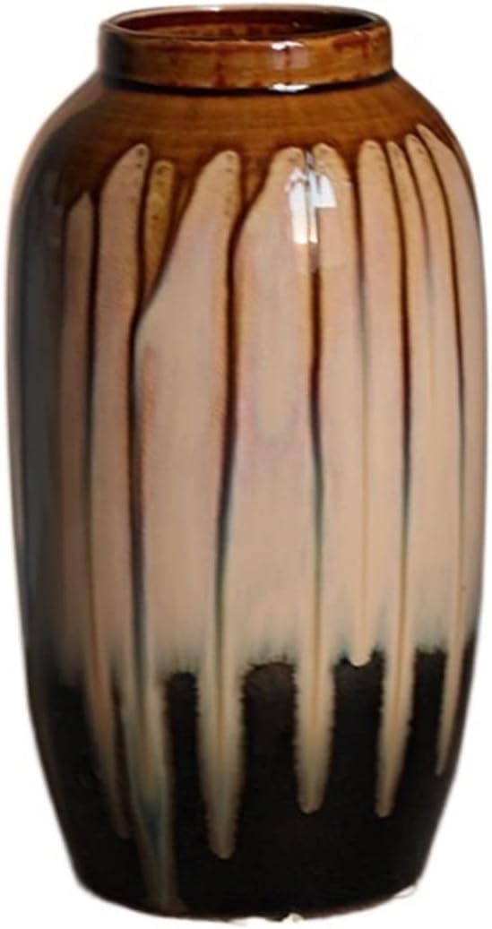 Vase Desktop Flower Ceramic Floor Countertop Ornaments Living Room Corridor Entrance Decorative Simple Dried Arrangements Vintage for Decor(003)