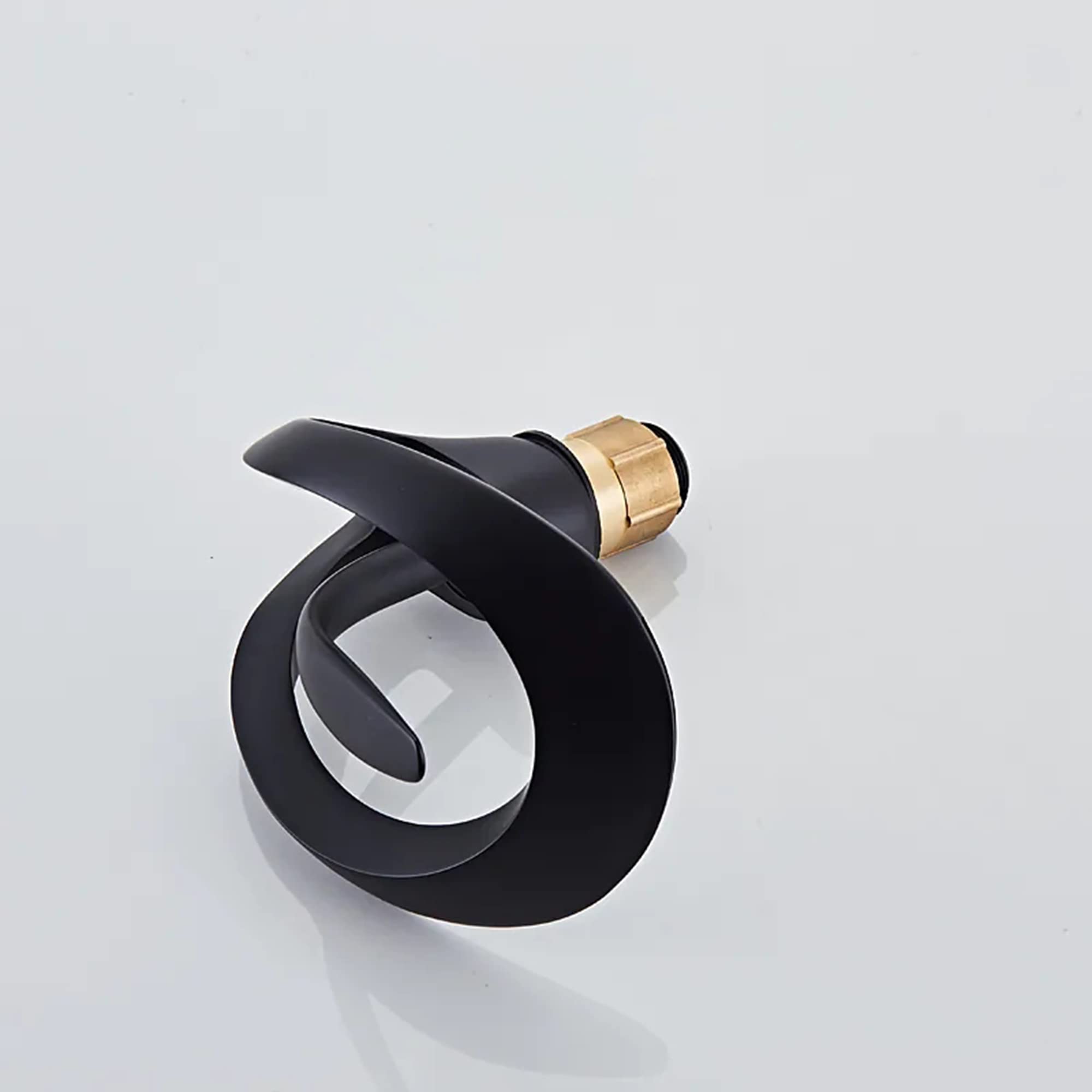 Robinet Cascade Salle De Bain, Mitigeur Lavabo Avec Valve En Céramique Monocommande Chaude Et Froide Réglable (Noir)