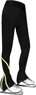 Pantalones de patinaje sobre hielo para niñas y mujeres, pantalones de patinaje artístico, forro polar, transpirables, leggings de patinaje para niños