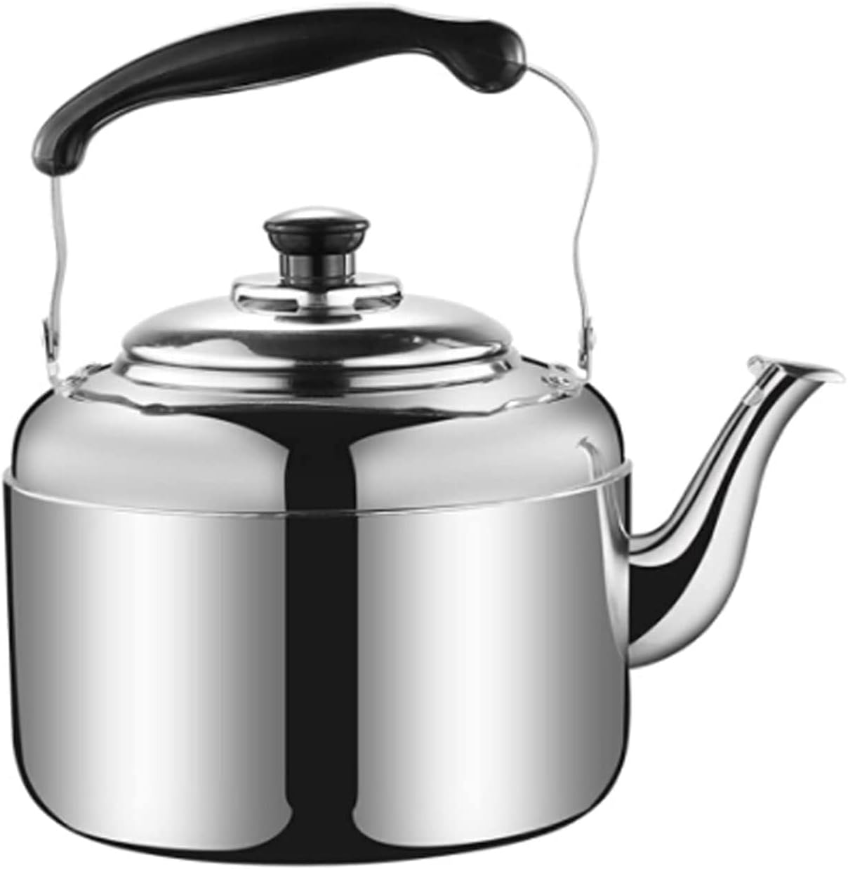 Camping Whistling Kettle 304 Stainless Steel Stove Top Whistle Teapot with Food Grade and Heat-Resistant Handle Stainless Steel Stovetop Kettle