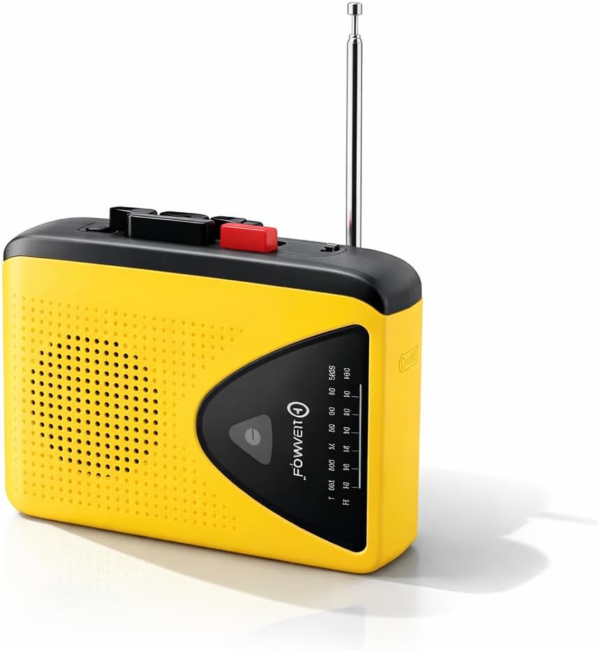 Stereo Cassette Player, Compact Portable Tape Recorder with FM AM Radio 3.5mm Earphone Jack for Travel