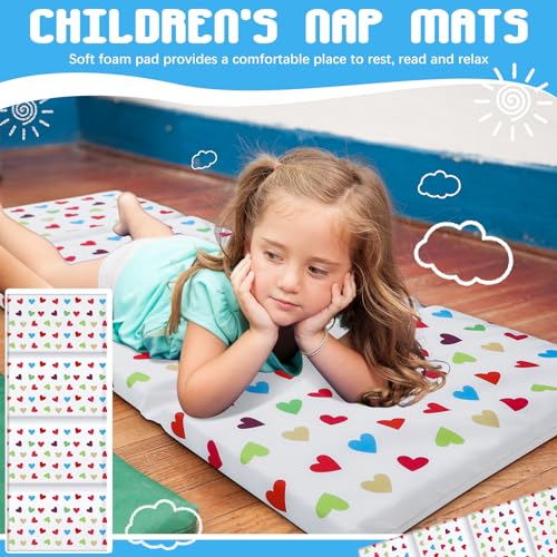 Image of Shellwei Vinyl Nap Mat Kid Preschool Daycare Sleep Mat,Heart