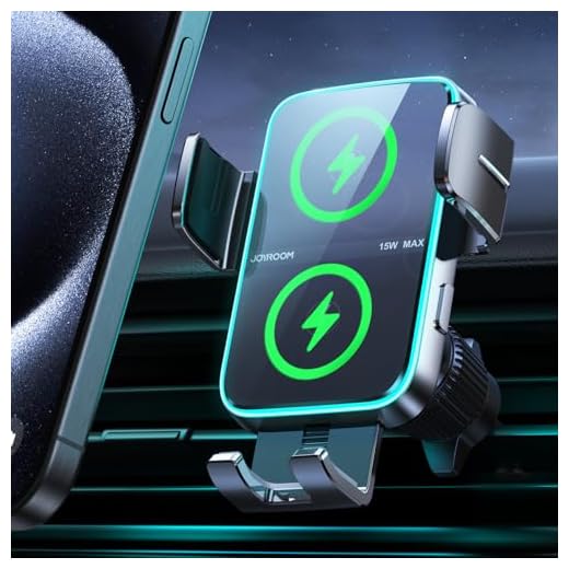 JOYROOM Wireless Car Charger Mount【Dual Coil】 Car Phone Holder Charger with Auto Smart Clamping Alignment for iPhone 16 Pro Max 15 14 13 12 11 Pro Max, Samsung Flip, Galaxy S24/S24/S22/21Ultra