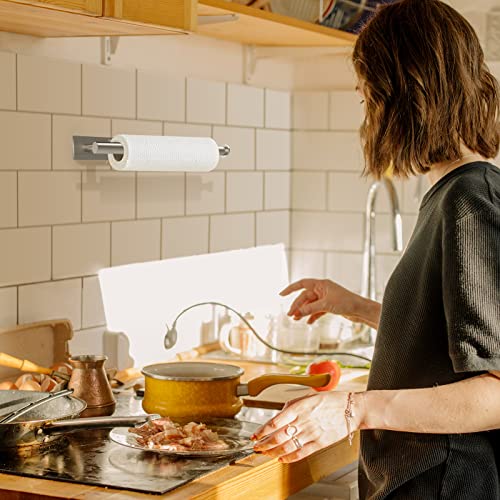 Jdgou Paper Towel Holder Self Adhesive Or Drilling,Paper Towel Holder Under Cabinet,Paper Towel Holder Wall Mount Waterproof And Rustproof,Perfect Kitchen Organization For Kitchen,Sink,Bathroom Silver #TOP6