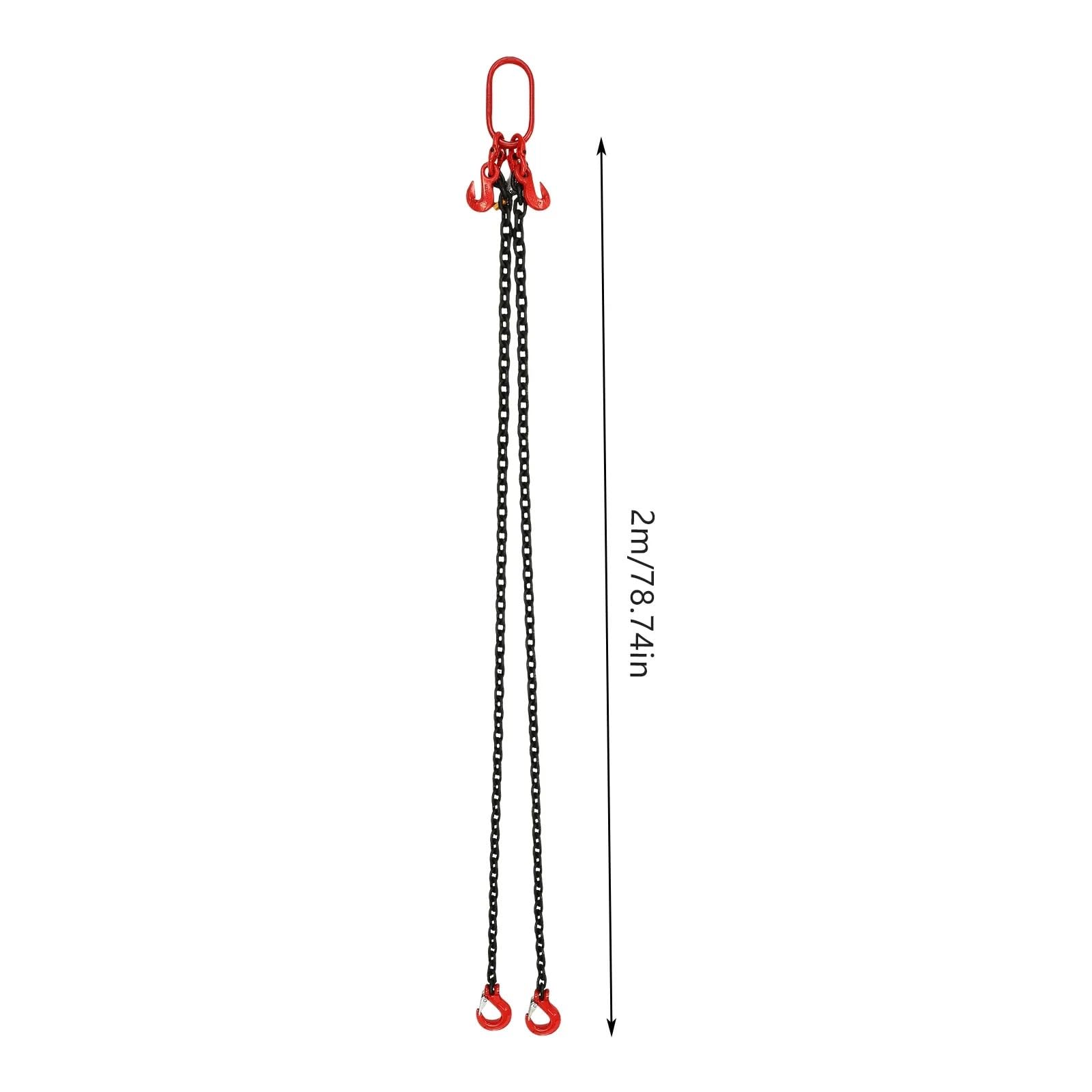 Argani elettrici Gancio per catena G80, 2 M, trefolo, catene di arresto, 8 mm, gru, alta resistenza, trasporto carichi 2T, 200 X 15 9 cm Gru per motori