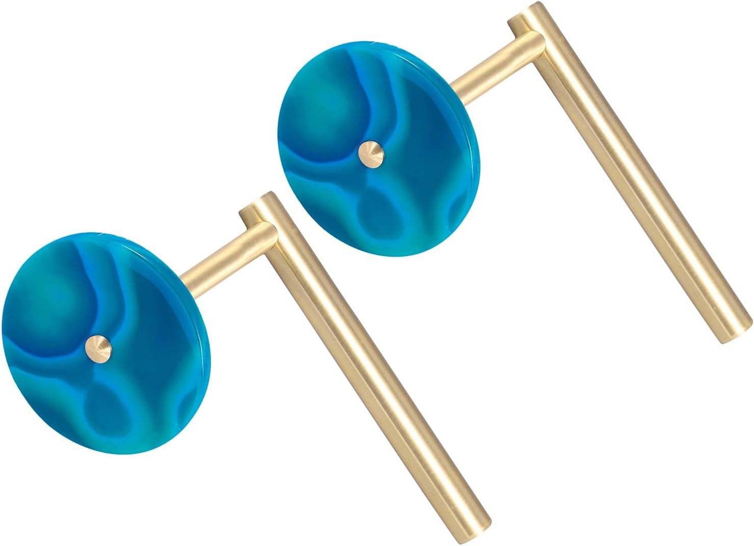 mookaitedecor Pack of 2 Agate Slice Crystal Curtain Holdbacks L Shaped Hook Wall Mounted Curtain Tieback Hook for Home Decoration, Purple