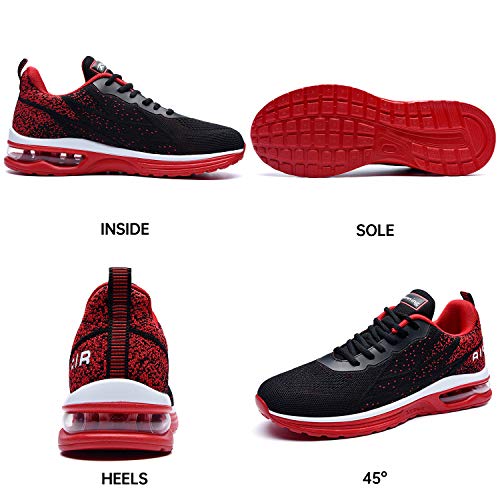 Autper Mens Air Athletic Running Tennis Shoes Lightweight Sport Gym Jogging Walking Sneakers(Blackred Size Us 11 #TOP2