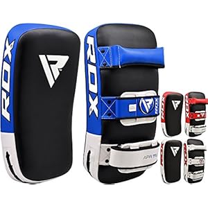 RDX Muay Thai Pad for Training, Curved Kickboxing Kicking Strike Shield, Coaching Kick Boxing, MMA, Martial Arts, Karate, Taekwondo, Punching, Foot, Knee and Elbow Target (One Pad Only)