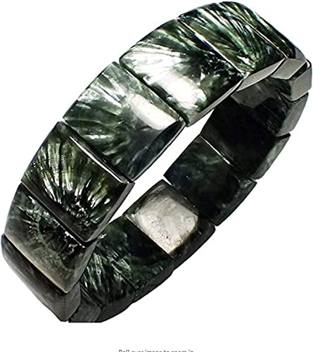 Perle rectangle séraphinite verte véritable pierre naturelle femme 20x8mm AAAAA