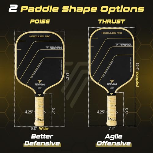 Image of TENVINA Pickle Ball Paddle, Thermoforming 4-Layer T700SC Friction Carbon Fiber Pickleball Paddle, USAPA Approved Professional Pickleball Paddles Offering Strong Spin and Power for Athletes