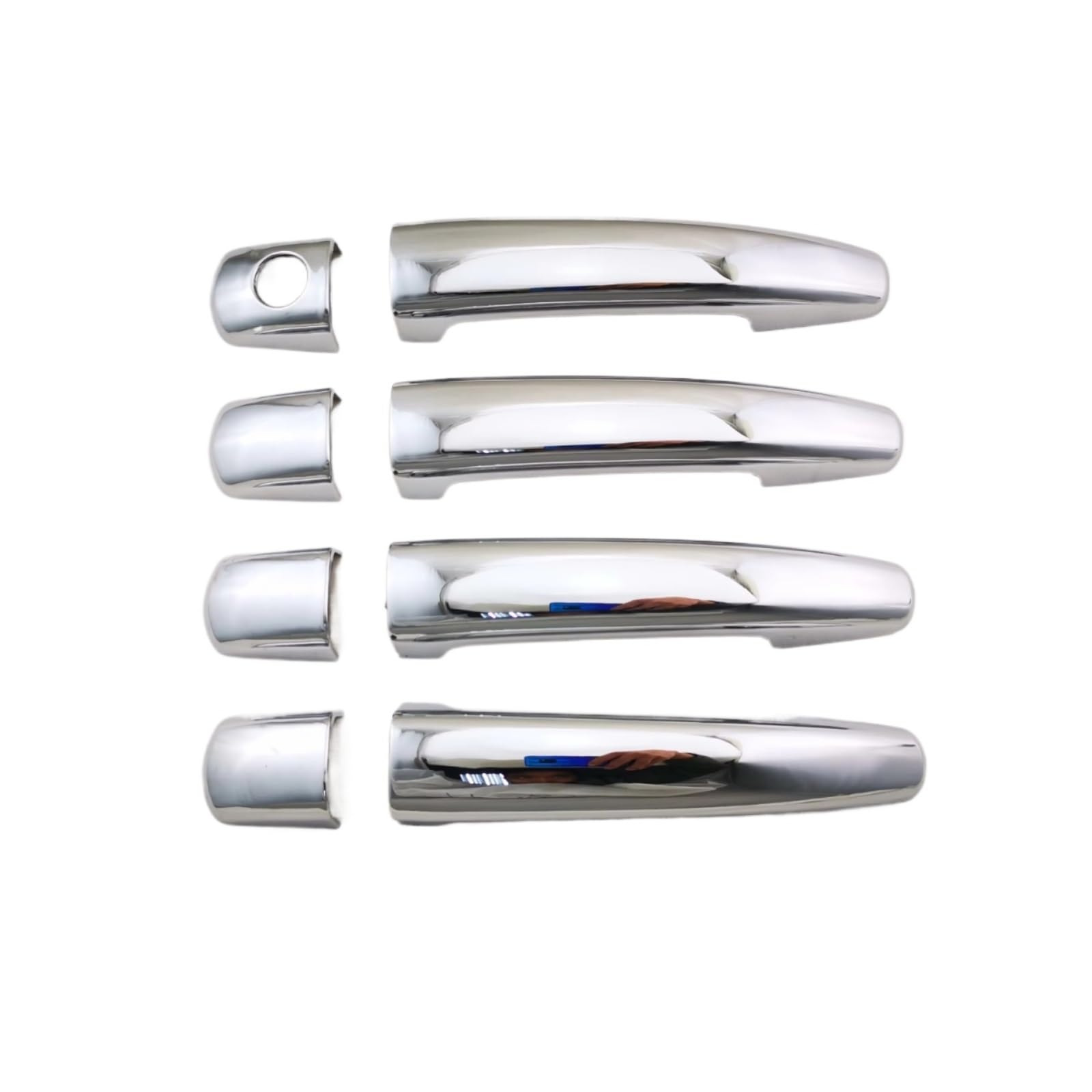 DSPOLIMV Outer Door Handle Cap Compatible with C&itroen for Jumpy 2007 C4 for Picasso 2006 for Berlingo 2008 Carbon Chrome Car Door Handle Cover Auto Trim(Silver)
