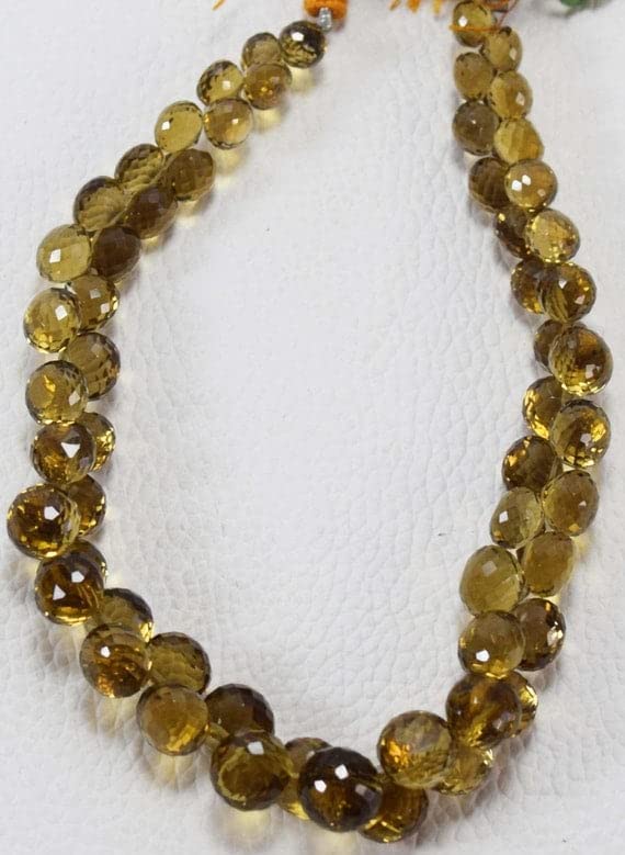 Quartz fumé ours perles oignon briolette 9.5 pouces pour bijoux haut de gamme