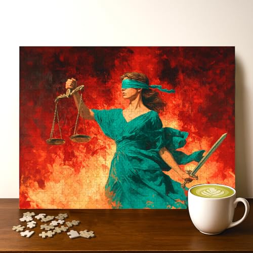 Puzzle Lady Justice avocat 500 pièces bois, 20x15 po