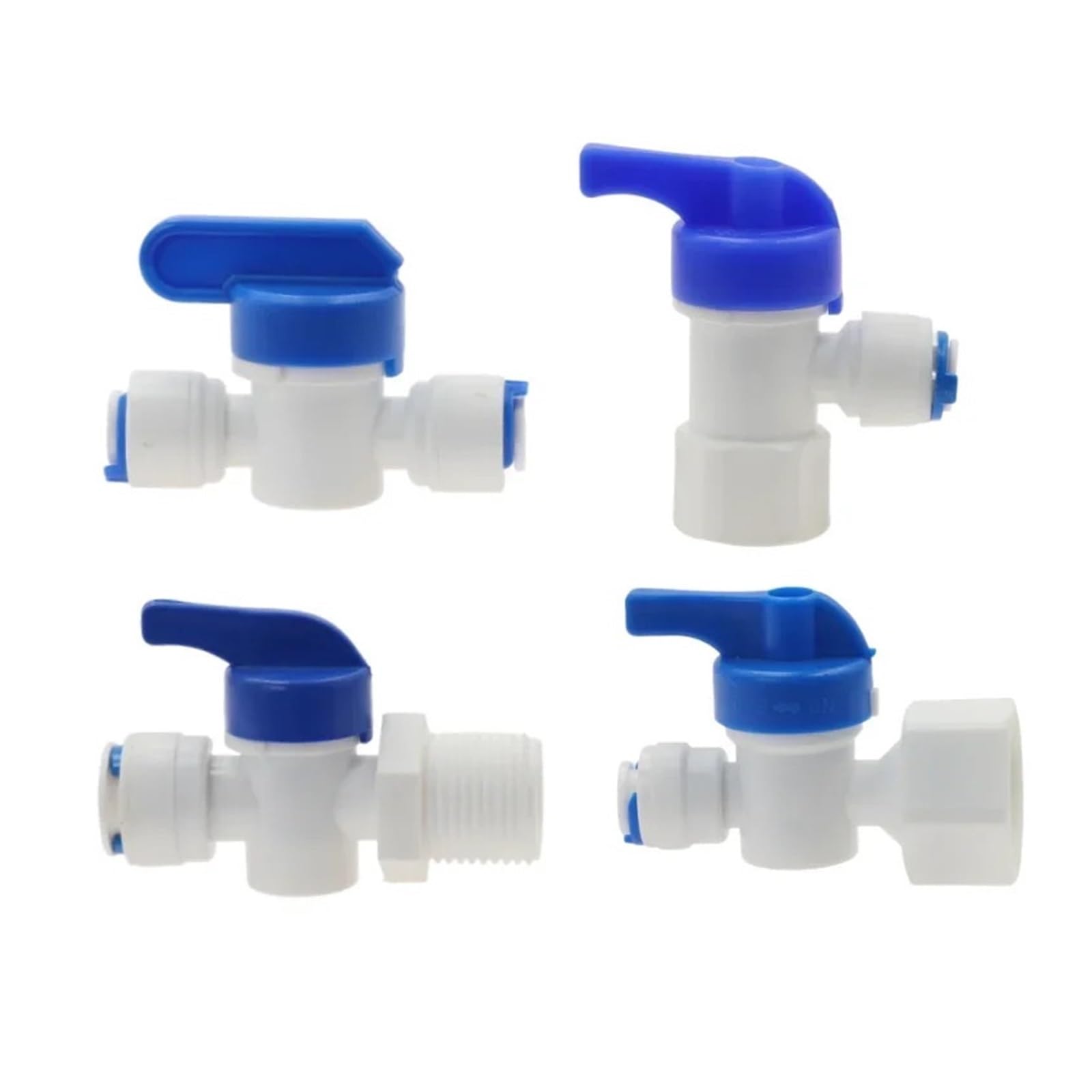 YAKUFAST 1pcs RO Water Purifier Straight 1/4" 3/8" OD Hose 1/2" BSP Male Thread Quick Connect Fittings Ball Valve Reverse Osmosis Fitting(9.53mm-1I2-M)