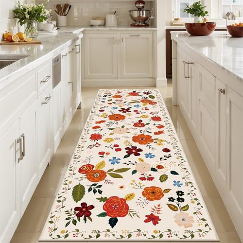 U'Artlines 2'x6' Boho Runner Rug for Hallways Kitchen Colorful Floral